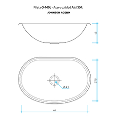 PILETA VANITORY LISA OV 440L (44X27.5X13) JOHNSON en internet