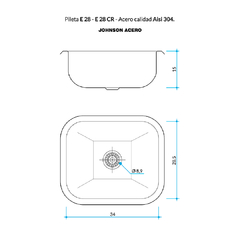 PILETA COCINA 304 E 28 (34X28.5X15) JOHNSON en internet