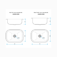 PILETA COCINA 304 T 34 (34X23.5X14) JOHNSON en internet