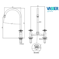 JUEGO PARA MESADA VEGA PICO MOVIL ALTO 20/2300 VASSER - TUCAT, Electricidad - Iluminación