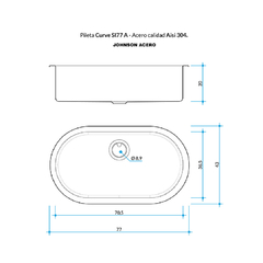 Imagen de PILETA COCINA 304 CURVE SI77A (77X43.5X20) JOHNSON