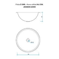Imagen de PILETA VANITORY LISA O 340L (34X14) JOHNSON