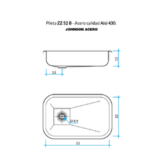 PILETA COCINA 430 ZZ 52 B (52X32X13) JOHNSON en internet