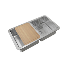 PILETA COCINA DOBLE 304 QUADRA Q 76 (70.8X37X17.5) JOHNSON - tienda online