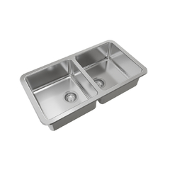 PILETA COCINA DOBLE 304 QUADRA Q 76 (70.8X37X17.5) JOHNSON