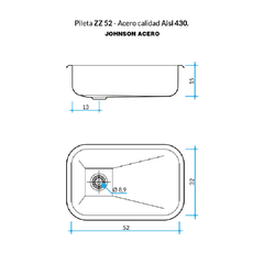 PILETA COCINA 430 ZZ 52 (52X32X15) JOHNSON en internet