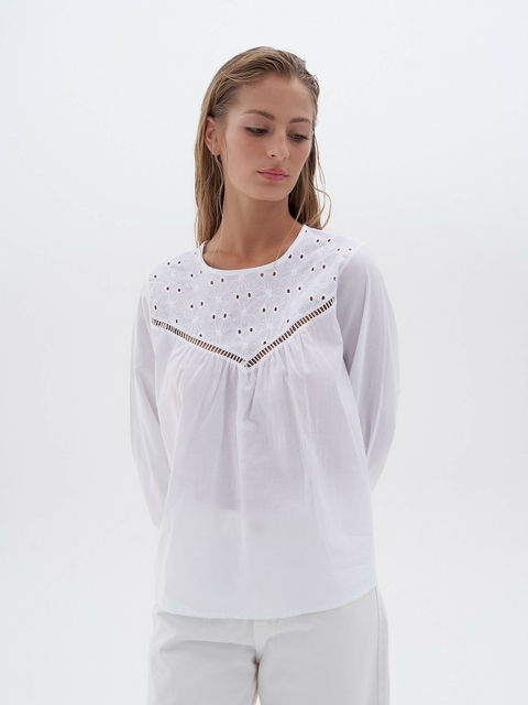 Blusas Y Camisas Mujer, Camisa Puntilla Chiara Blanco