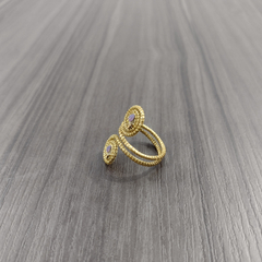 Anel Caracóis Capim Dourado 4mm com Strass Lilás. Código A28. - comprar online