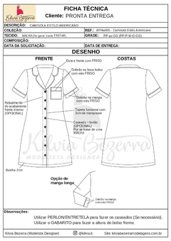 Modelagem ADULTO FEMININO - Camisola Estilo Americano (AFHw005) - loja online