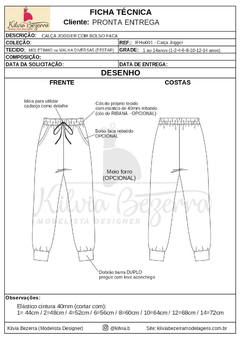 Modelagem INFANTIL FEMININO - Calça Jogger (IFHw001) - comprar online