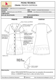 Imagem do Modelagem INFANTIL FEMININO - Camisola Estilo Americano (IFHw002)