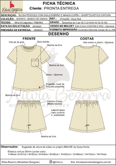 Modelagem INFANTIL FEMININO - Short Doll (IFHw005) - Kilvia Bezerra Moldelagem