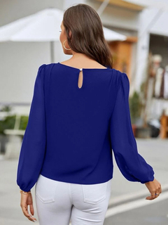 BLUSA AZUL MANGA FAROL - comprar online