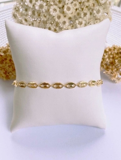 Pulseira Corrente de Lacre 6MM Banhado em Ouro 18k