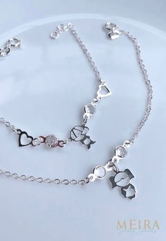 Pulseira Menina com Zircônias - Prata 925