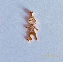 Pingente Menino com Micro Zircônias Banhado em Ouro 18k