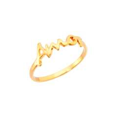 Anel Amor Folheado em Ouro 18k