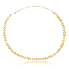 Colar Choker Flecha Lisa Folheado em Ouro 18k