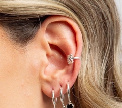 Piercing Fake Seta com Micro Zircônias Coloridas - Prata 925 - comprar online