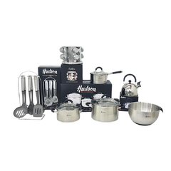 Juego Ollas Set Cocina Hudson Acero Inoxidable Completo 16pz