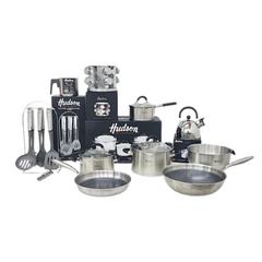 Juego Ollas Set Bateria Hudson Acero Inox Triple Fondo 22pz