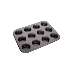 Bandeja Molde Hornear Muffins Acero Carbono x12