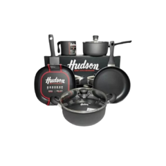 Set de Bateria Hudson Teflon Ngro Bifera Jarro 5pz