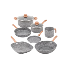 Set Batería Cocina 7pz Granito Stone Hudson Ceramica 4mm