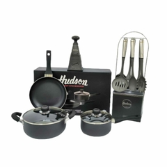 Set Juego Ollas Hudson Teflon 10 Piezas Utensilio Rallador