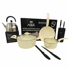 Set Suka Crema Antiadhrente Pava Cuchillos