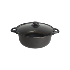 Cacerola Olla Fary Home 26cm Cocina Tapa Vidrio Color Gris oscuro