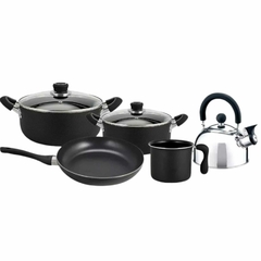 Set De Cocina Hudson Teflon Olla Pava Piezas Antiadherente