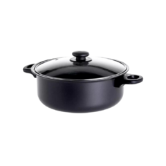 Cacerola Olla Fary Home 24cm Cocina Tapa Vidrio Color Gris oscuro