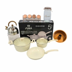 Juego Cocina Ceramica Granito Suka 10pz Especiero Pava