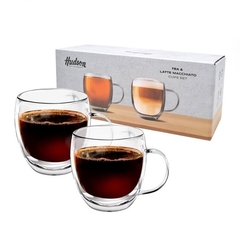 Set De Taza Doble Vidrio Hudson 80ml