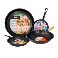 Set Pizzera Wok Sarten Panquequera Fary Home 4pz