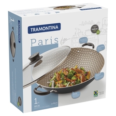 Wok ,Teflonado,Con Tapa , 32 Cm Tramontina Paris