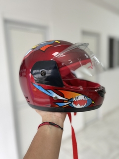 AN323 CASCO DE CARRERA ROJO/NEGRO (9885658565252) - La Casa Del Juguete