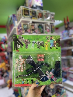 MINECRAFT C/ DRAGON EN BLISTER X3 PERSONAJES (7894902102251)