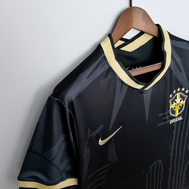 Camiseta Camisa Do Brasil 2022 Lançamento Copa Do Mundo Preto