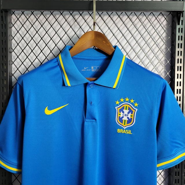Camisa Polo Seleção Brasil 20/21 Nike Masculina - Preto+Amarelo