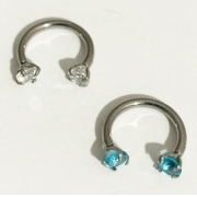 Piercing Ferradura Fina Nariz Aço Cirúrgico Pvd Zirconia