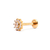 Piercing Orelha Titânio Pvd Gold Mini Flor Zircônias 10 Pétalas - comprar online