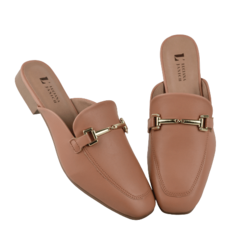 Mule Atanado Blush Placa Dourada Frontal Lj Luciana Janich