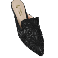 Mule Preto Bordado Frontal Lj Luciana Janich - comprar online