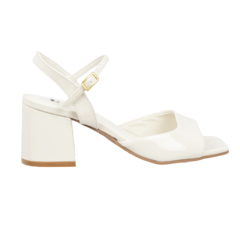 Sandália Verniz Off White Salto Bloco 7cm Lj Luciana Janich na internet