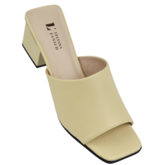 Tamanco Amarelo Creme Salto 6cm Lj Luciana Janich - comprar online