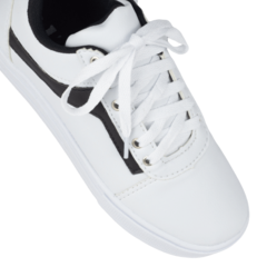 Tenis branco sales com faixa preta