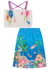 CONJUNTO INFANTI CROPPED TROPICAL E SAIA MIDI ONCINHA (110822) - Happy Store Moda Infantil