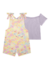 JARDINEIRA INFANTI FLOWERS E BLUSA CANELADA (10958) - Happy Store Moda Infantil